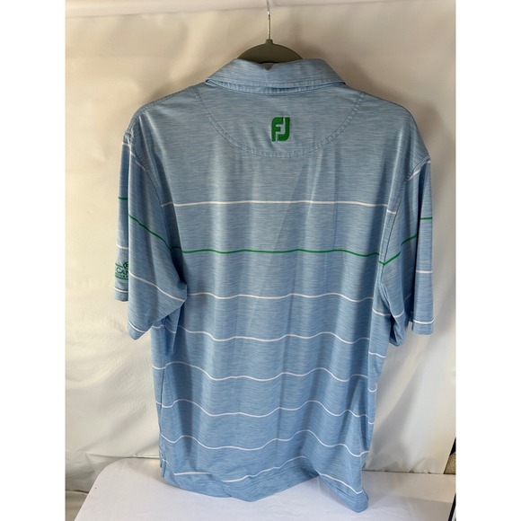 FootJoy Golf Polo Shirt La Cantera Resort Striped Athletic Blue Mens Medium - Picture 2 of 5